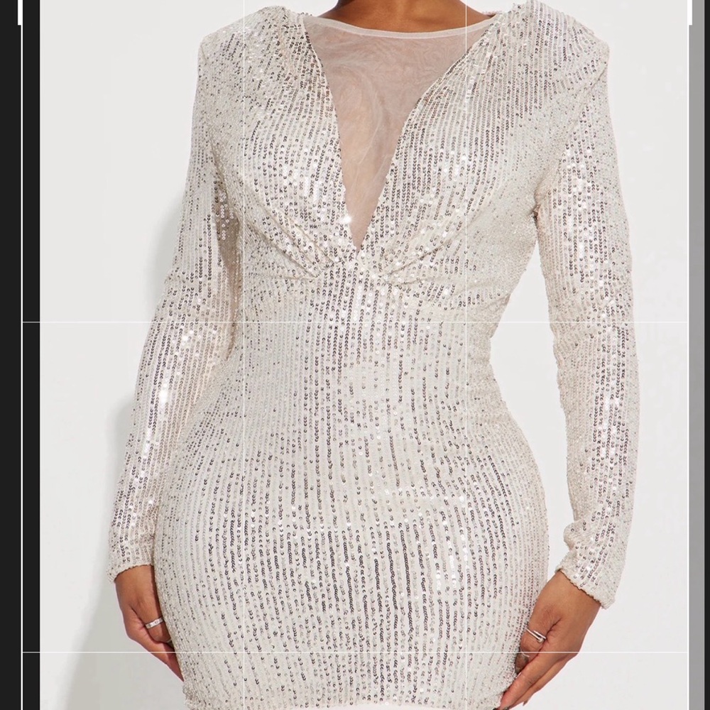 Elegant Sequin Long Sleeve Dress